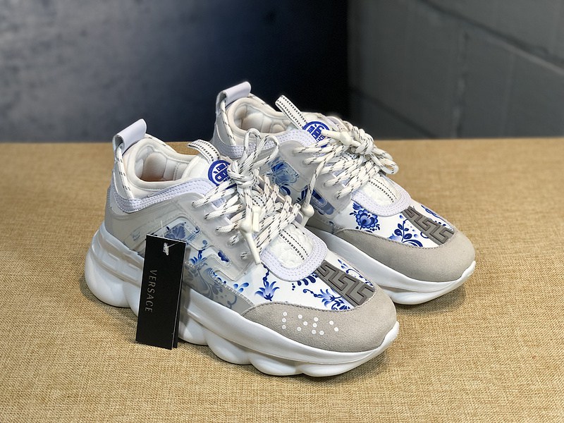 V*ersace CHAIN REACTION SNEAKERS grey&white&blue
