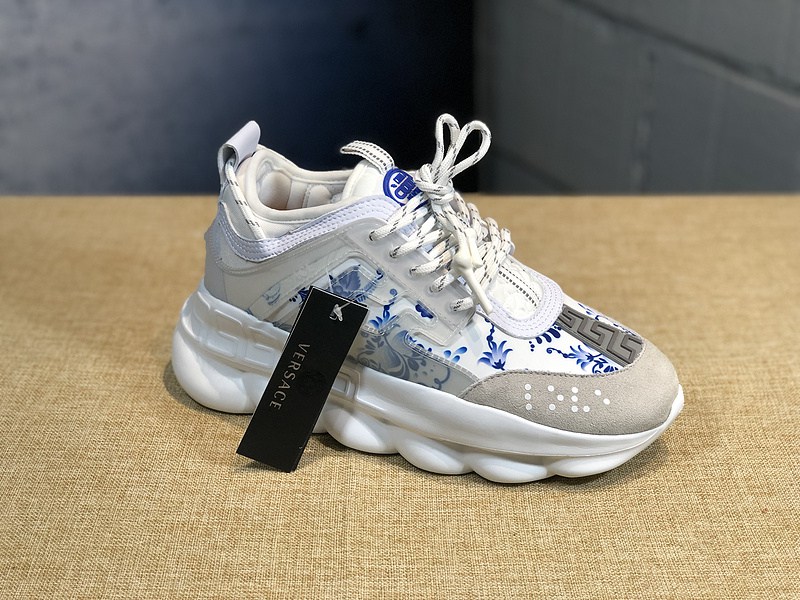 V*ersace CHAIN REACTION SNEAKERS grey&white&blue