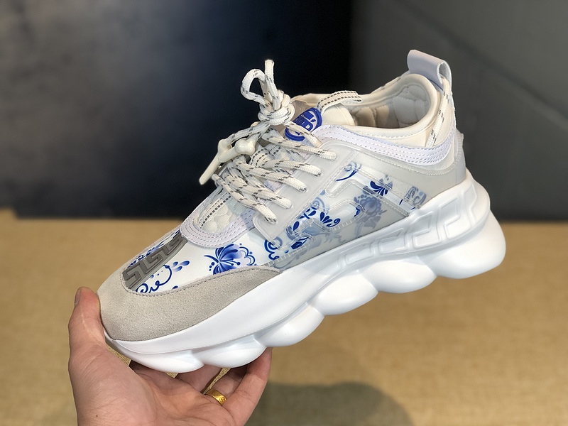 V*ersace CHAIN REACTION SNEAKERS grey&white&blue