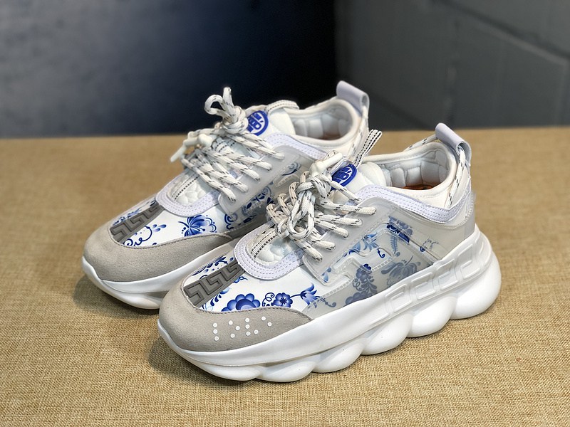 V*ersace CHAIN REACTION SNEAKERS grey&white&blue