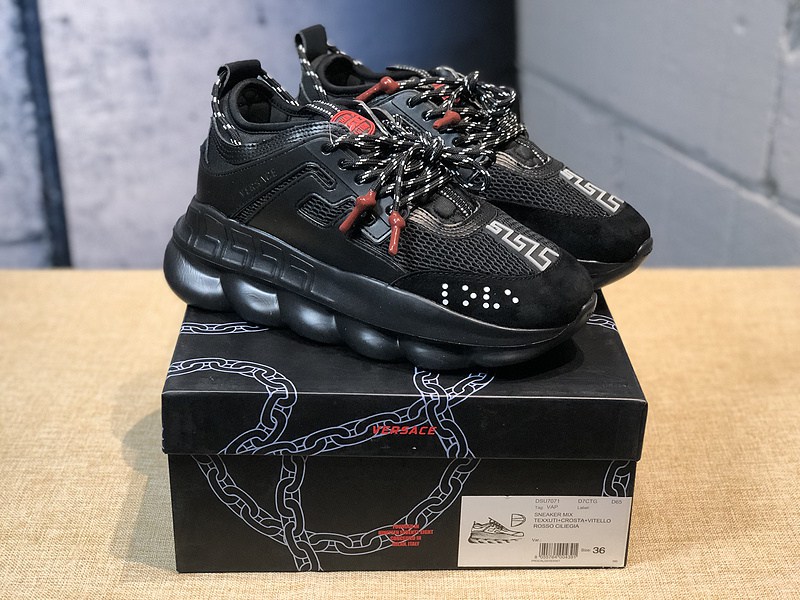 V*ersace CHAIN REACTION SNEAKERS black&red