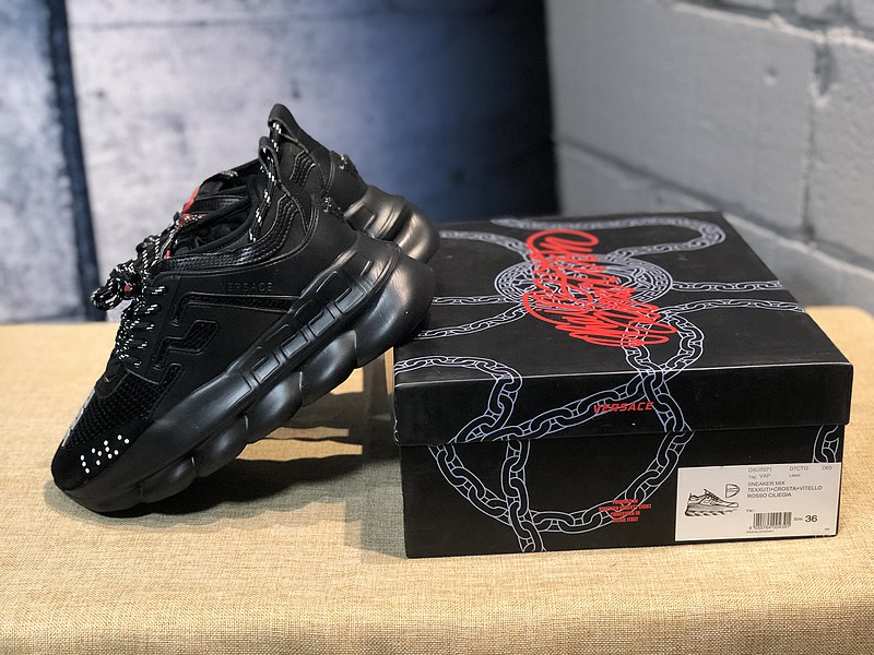 V*ersace CHAIN REACTION SNEAKERS black&red