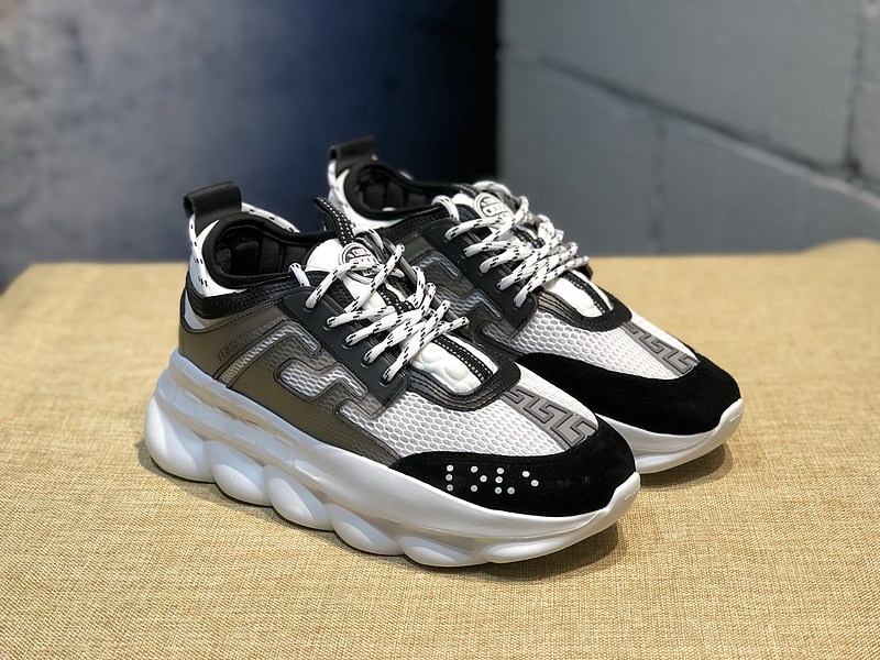 V*ersace CHAIN REACTION SNEAKERS black&white&grey