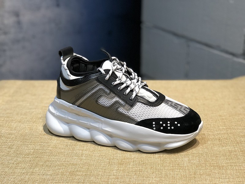 V*ersace CHAIN REACTION SNEAKERS black&white&grey