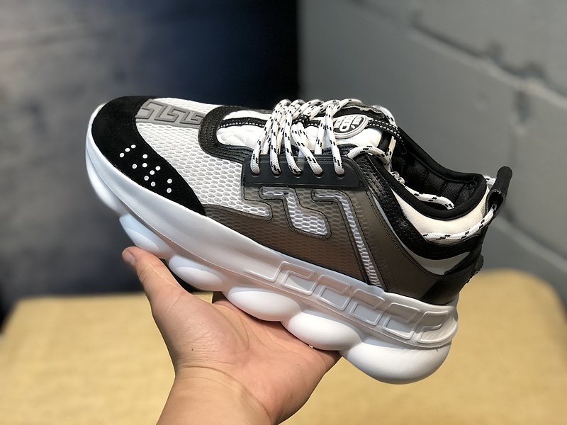 V*ersace CHAIN REACTION SNEAKERS black&white&grey