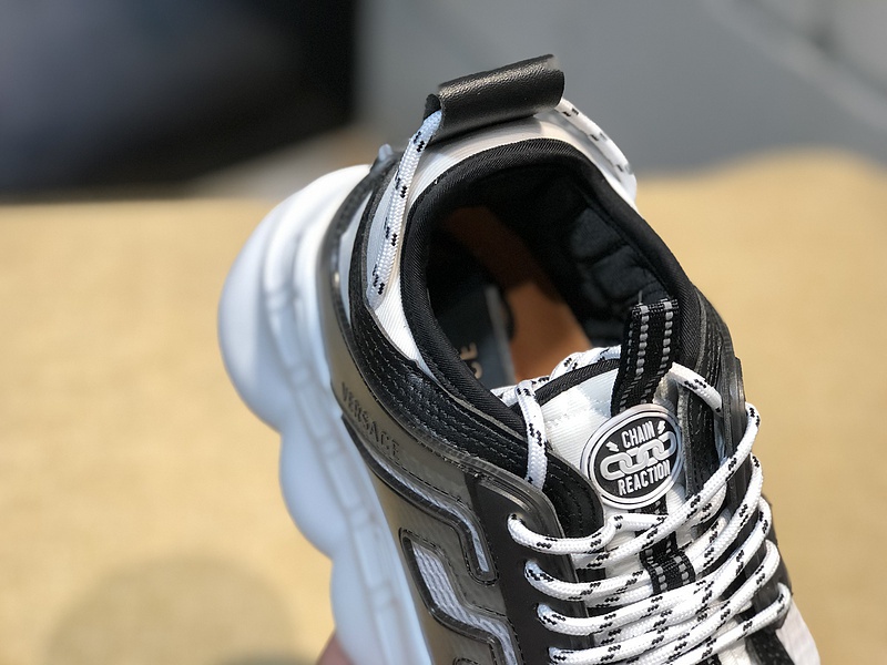 V*ersace CHAIN REACTION SNEAKERS black&white&grey