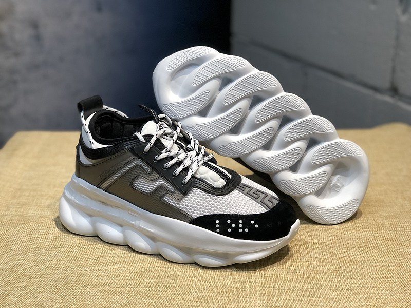 V*ersace CHAIN REACTION SNEAKERS black&white&grey