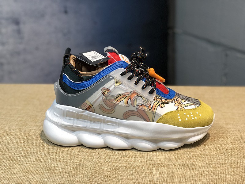 V*ersace CHAIN REACTION SNEAKERS red&white&yellow&grey&blue