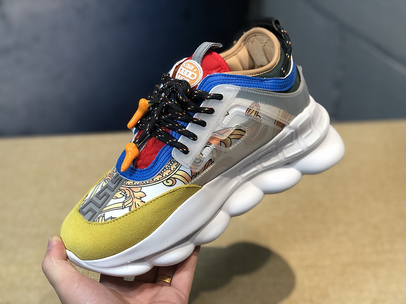 V*ersace CHAIN REACTION SNEAKERS red&white&yellow&grey&blue