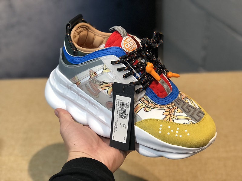 V*ersace CHAIN REACTION SNEAKERS red&white&yellow&grey&blue