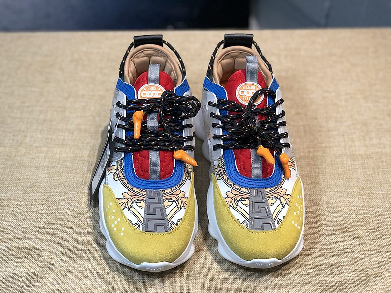 V*ersace CHAIN REACTION SNEAKERS red&white&yellow&grey&blue