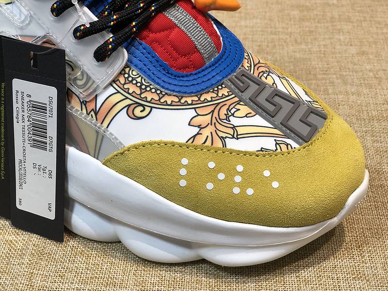 V*ersace CHAIN REACTION SNEAKERS red&white&yellow&grey&blue
