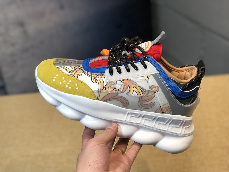 V*ersace CHAIN REACTION SNEAKERS red&white&yellow&grey&blue