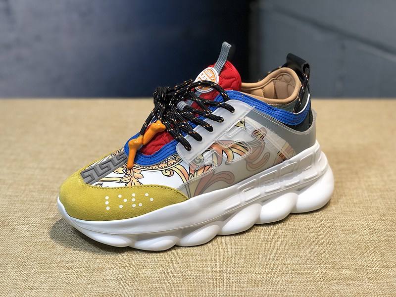 V*ersace CHAIN REACTION SNEAKERS red&white&yellow&grey&blue