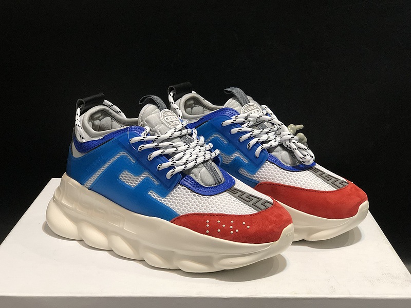 V*ersace CHAIN REACTION SNEAKERS black&white&blue&red