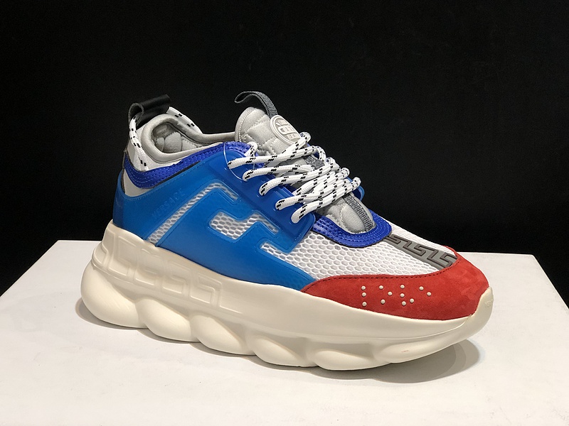 V*ersace CHAIN REACTION SNEAKERS black&white&blue&red