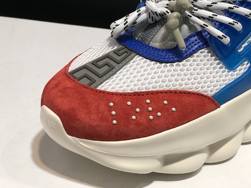 V*ersace CHAIN REACTION SNEAKERS black&white&blue&red
