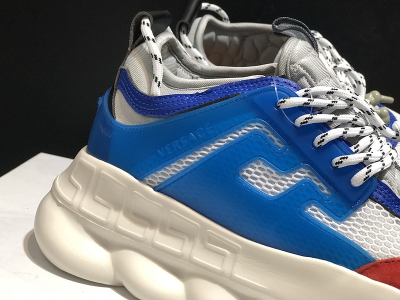 V*ersace CHAIN REACTION SNEAKERS black&white&blue&red