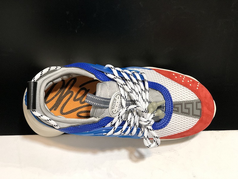 V*ersace CHAIN REACTION SNEAKERS black&white&blue&red