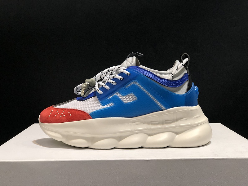 V*ersace CHAIN REACTION SNEAKERS black&white&blue&red