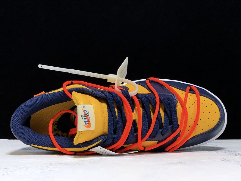 Khaki24 Nike off white Dunk low "DARK BLUE&YELLOW"CT0856-700