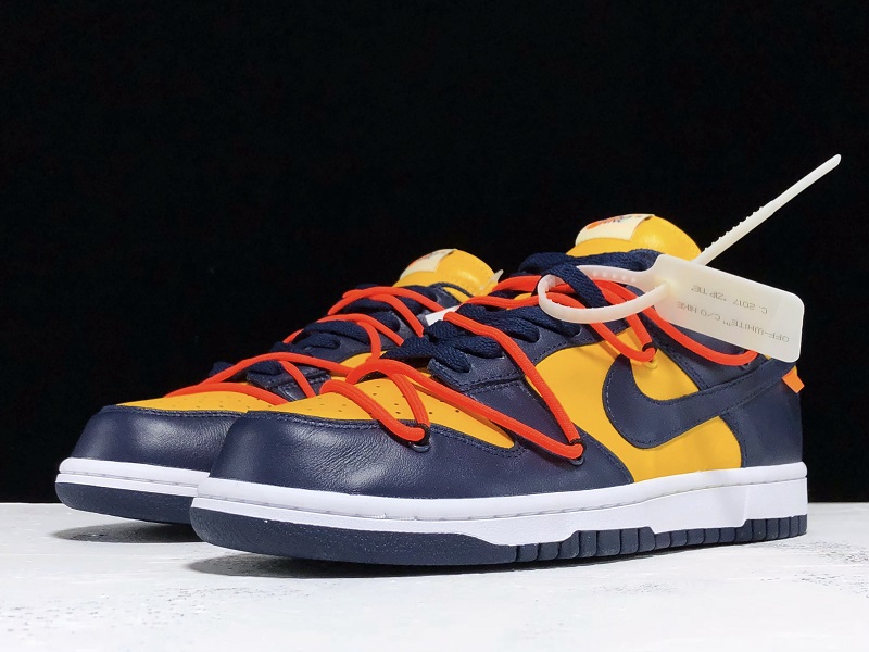 Khaki24 Nike off white Dunk low "DARK BLUE&YELLOW"CT0856-700