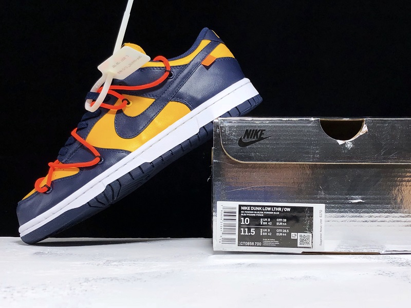 Khaki24 Nike off white Dunk low "DARK BLUE&YELLOW"CT0856-700