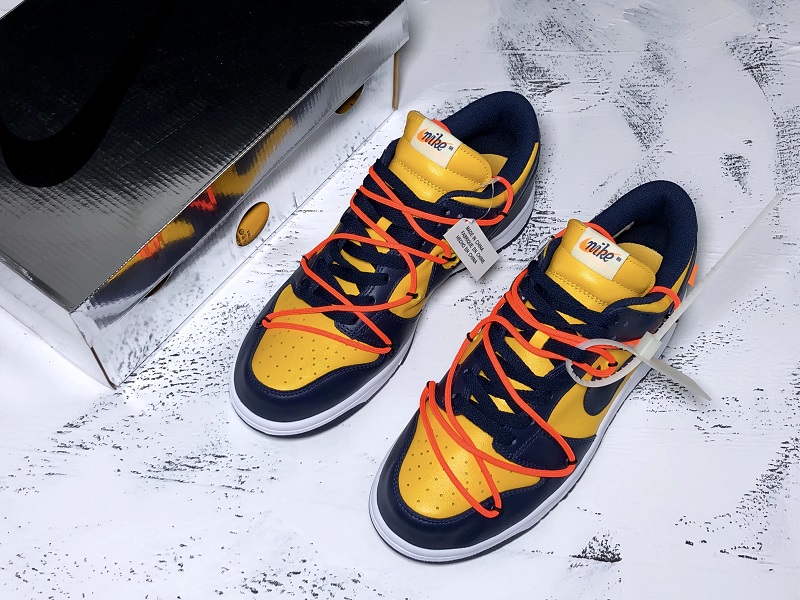 Khaki24 Nike off white Dunk low "DARK BLUE&YELLOW"CT0856-700