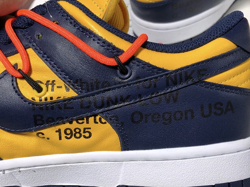 Khaki24 Nike off white Dunk low "DARK BLUE&YELLOW"CT0856-700