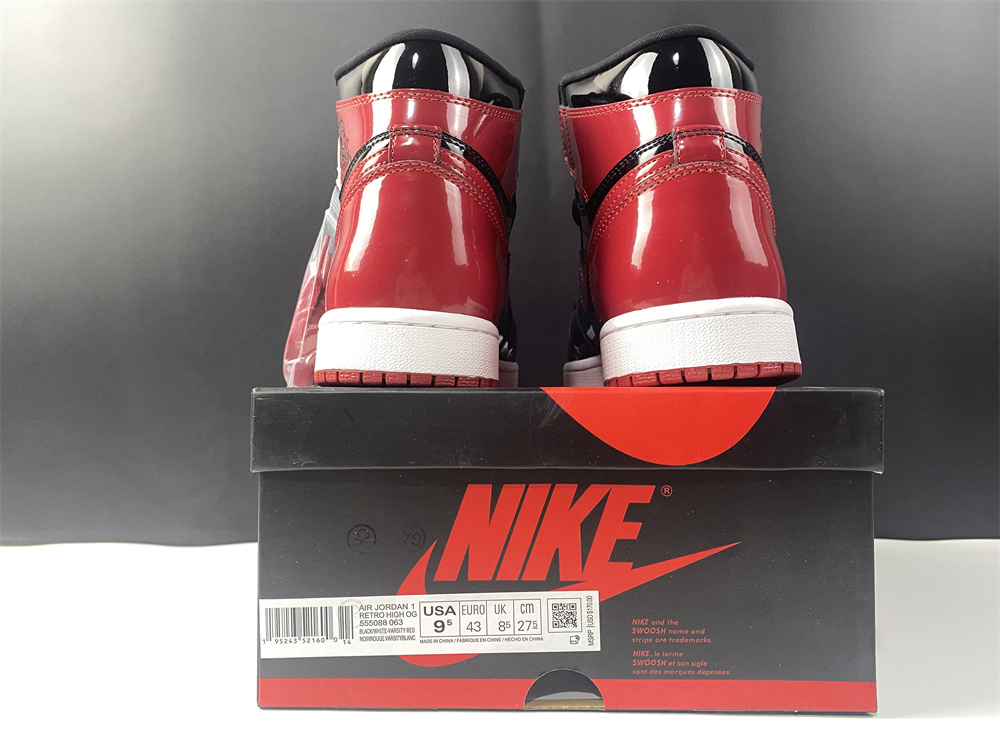 Air Jordan 1 High OG Bred Patent 555088-063