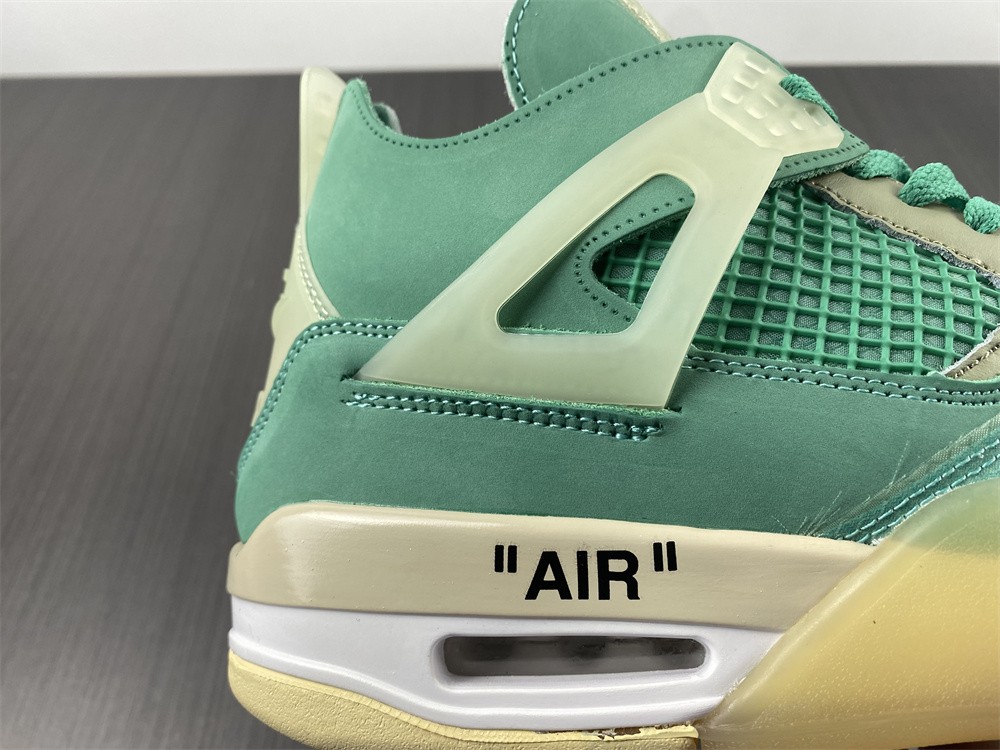 off-white x air jordan 4 sail neptune T*f*ny green