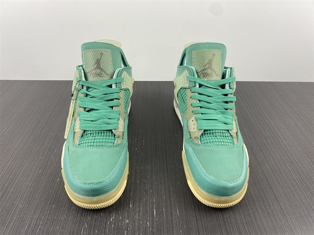 off-white x air jordan 4 sail neptune T*f*ny green