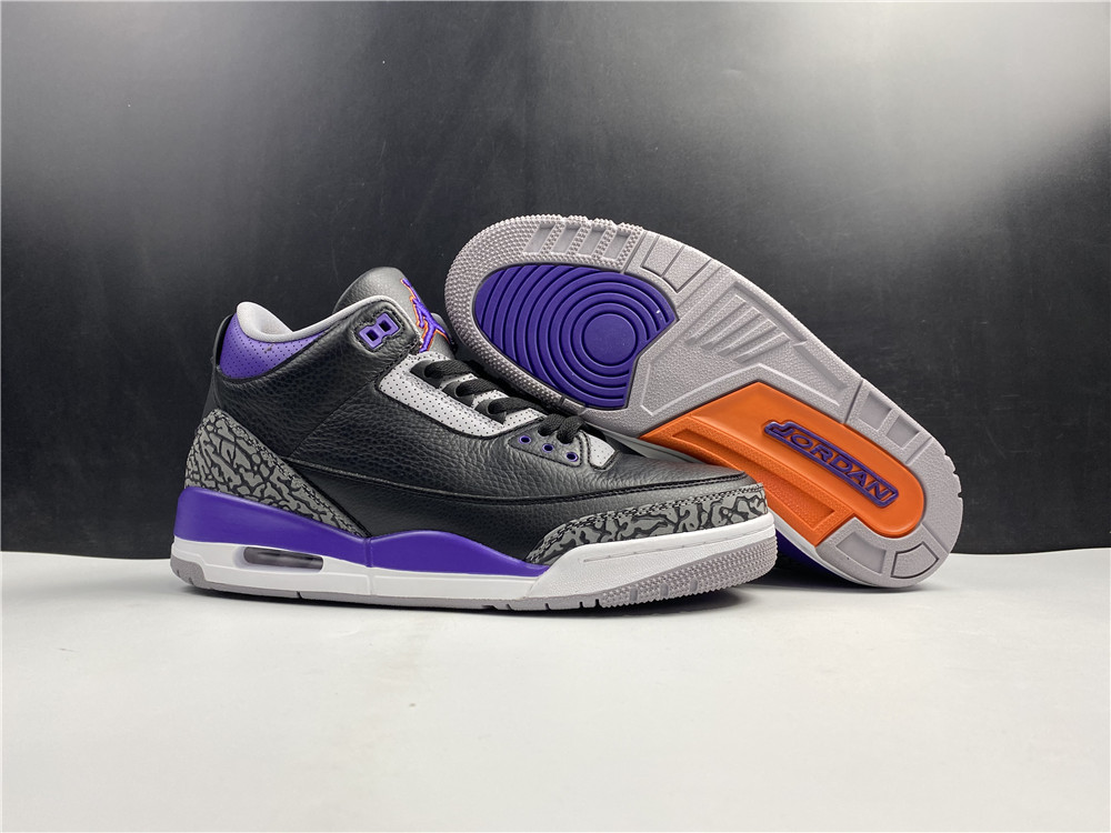 Jordan 3 Retro Black Court Purple