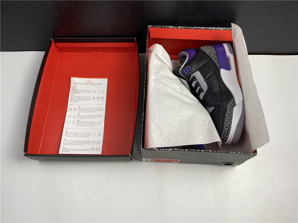 Jordan 3 Retro Black Court Purple