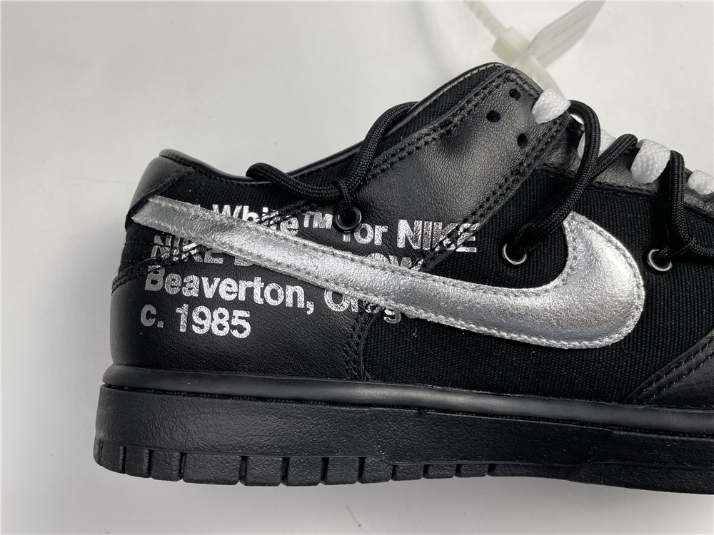Off-White x Nike Dunk Low "The 50" In Black/Silver