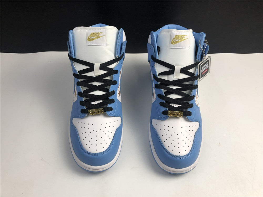 nike sb dunk high S*p*e white blue