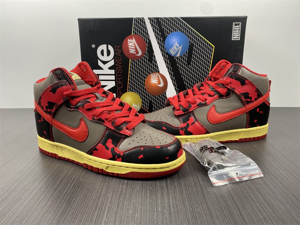 Nike Dunk High 1985 Red Acid Wash