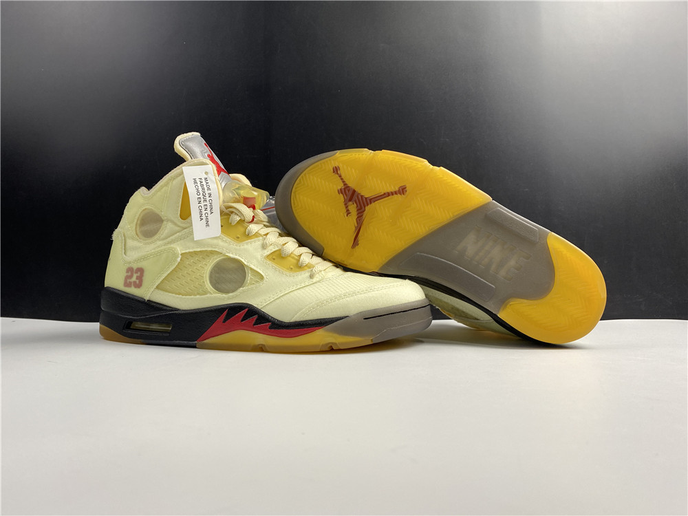 OFF-WHITE x Air Jordan 5 “Sail” DH8565-100