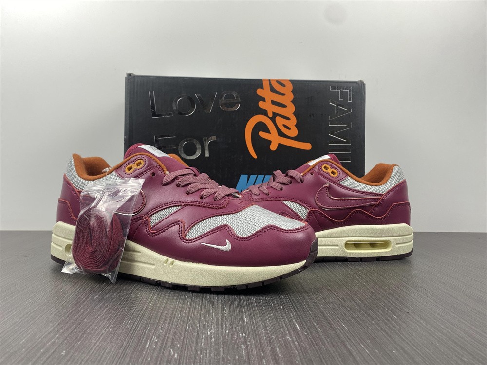 Nike Air Max 1 Patta Waves Rush Maroon (with Bracelet)