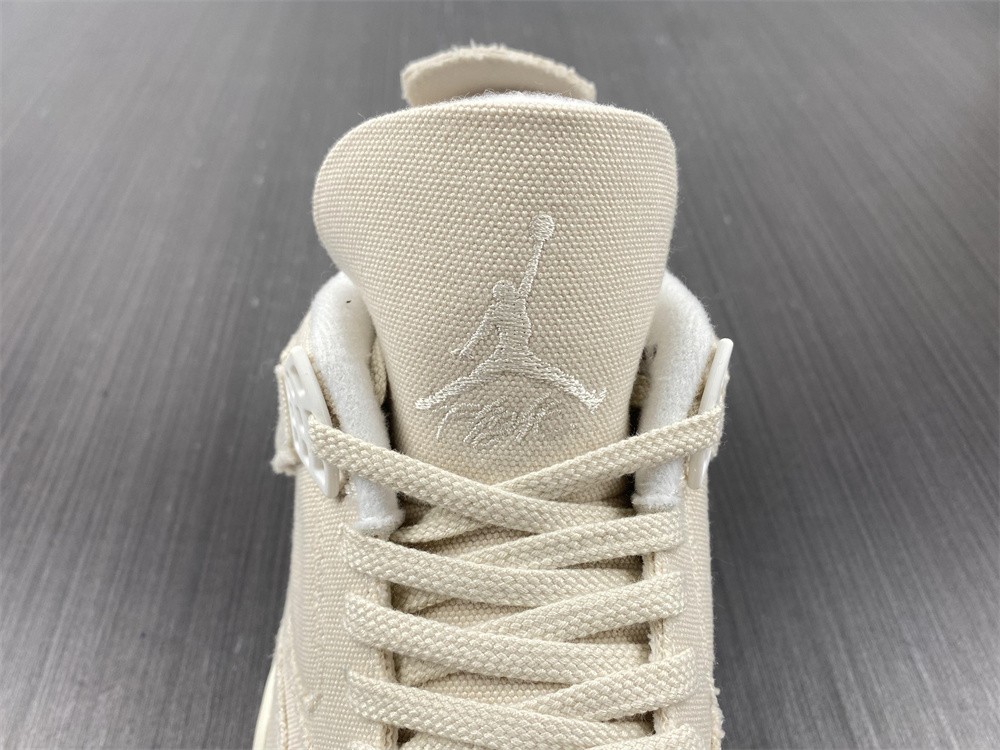 Air Jordan 4 Womens Canvas Sail Cement Grey