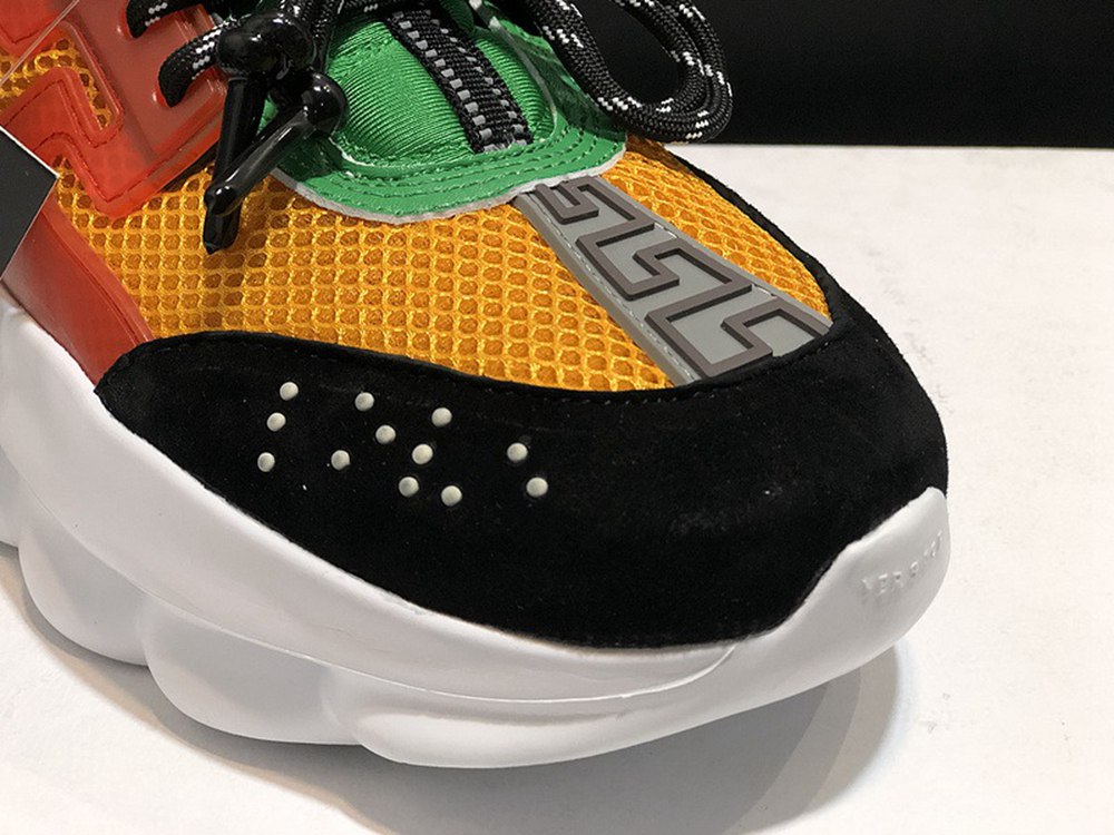 V*ersace CHAIN REACTION SNEAKERS BLACK&WHITE&RED&GREEN&BLUE
