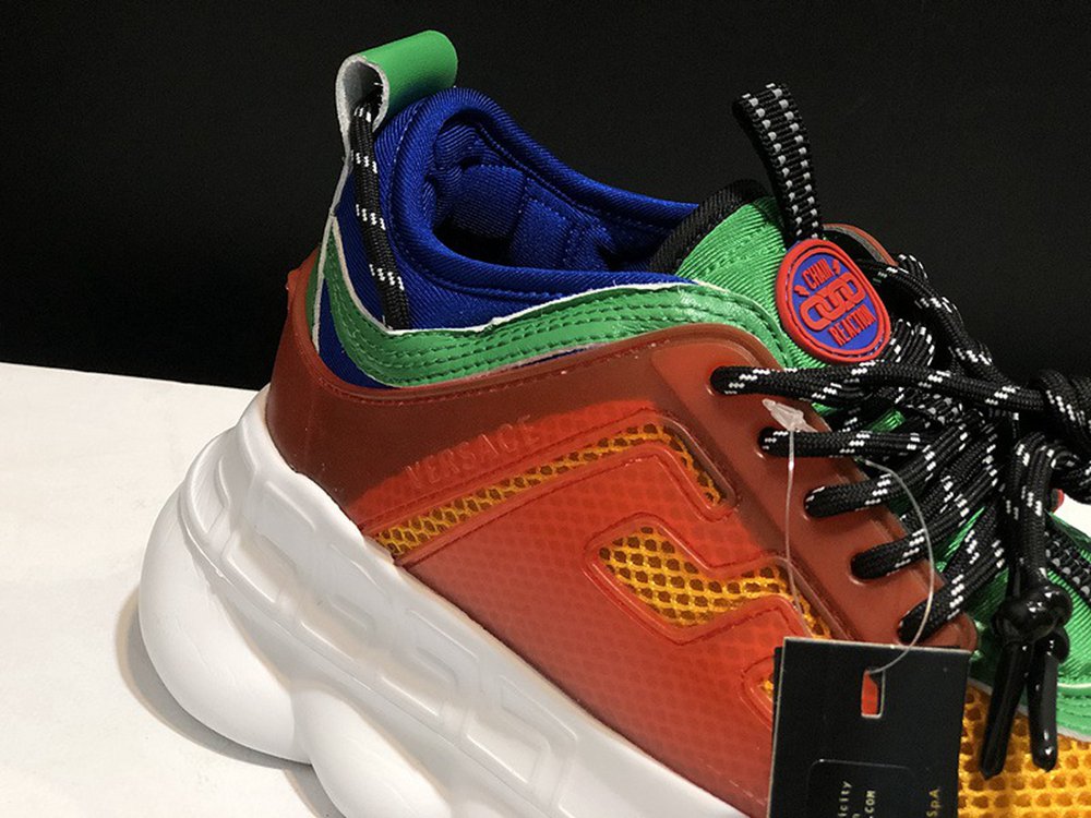 V*ersace CHAIN REACTION SNEAKERS BLACK&WHITE&RED&GREEN&BLUE
