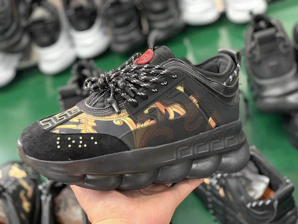 V*ersace CHAIN REACTION SNEAKERS BLACK