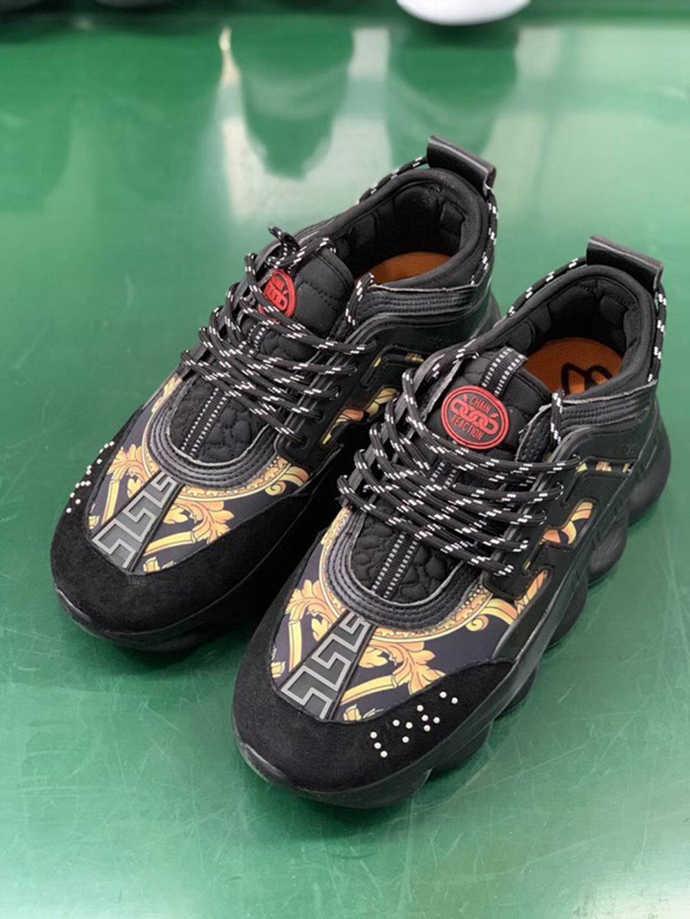 V*ersace CHAIN REACTION SNEAKERS BLACK