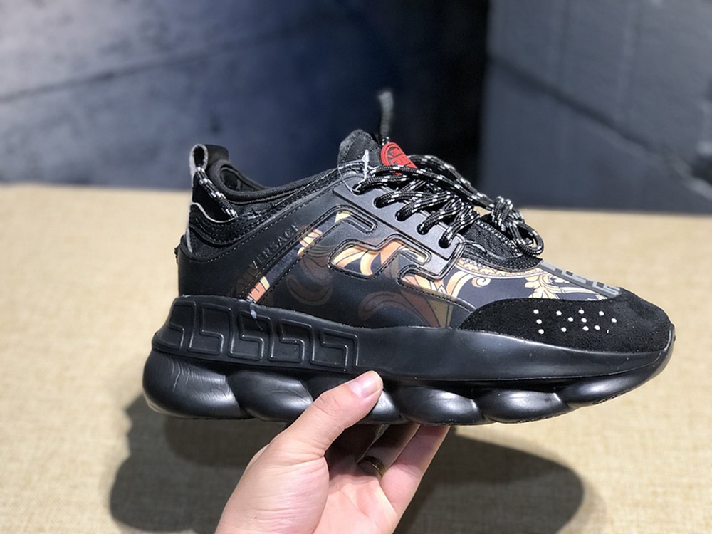 V*ersace CHAIN REACTION SNEAKERS BLACK