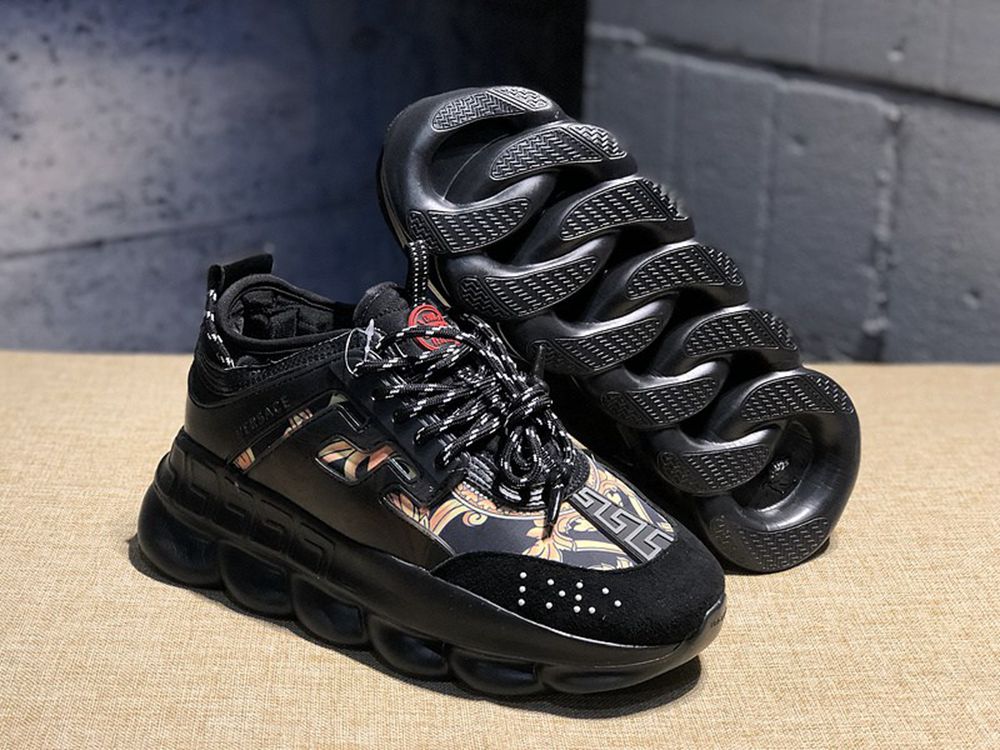 V*ersace CHAIN REACTION SNEAKERS BLACK