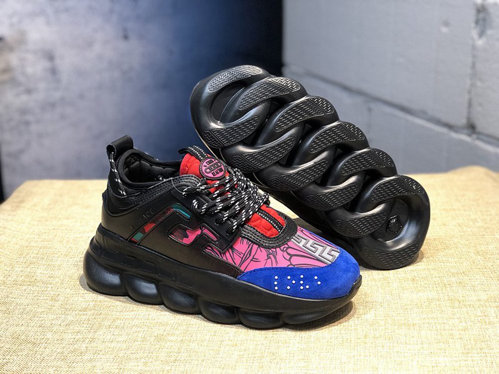 V*ersace CHAIN REACTION SNEAKERS BLUE&BLACK&RED