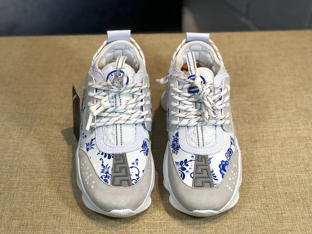 V*ersace CHAIN REACTION SNEAKERS GREY&WHITE&BLUE