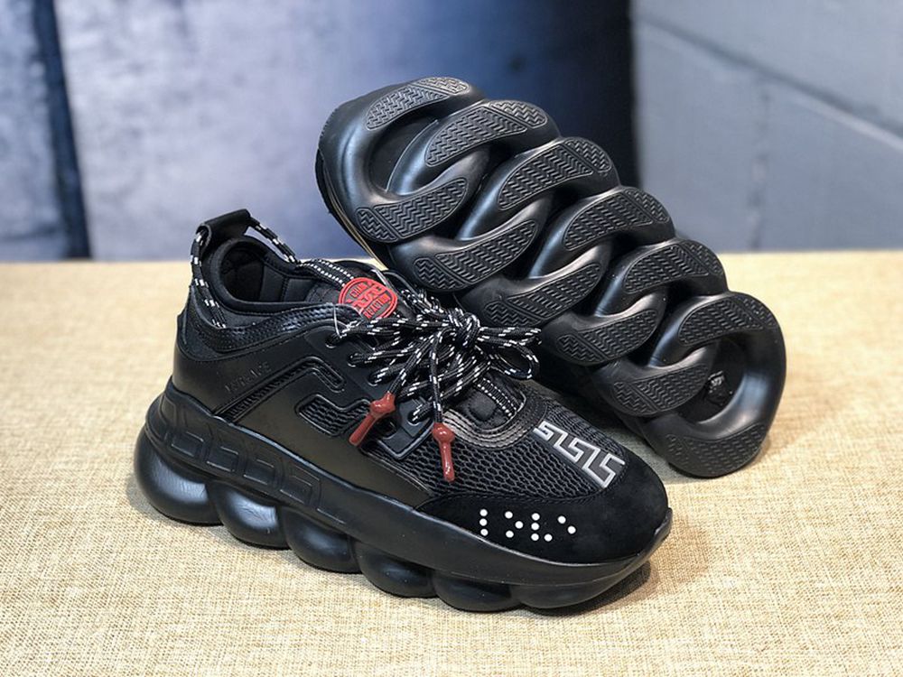 V*ersace CHAIN REACTION SNEAKERS BLACK&RED