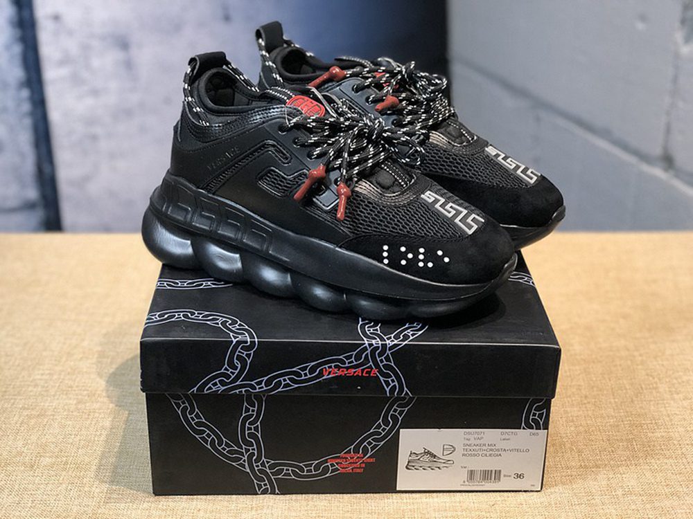 V*ersace CHAIN REACTION SNEAKERS BLACK&RED